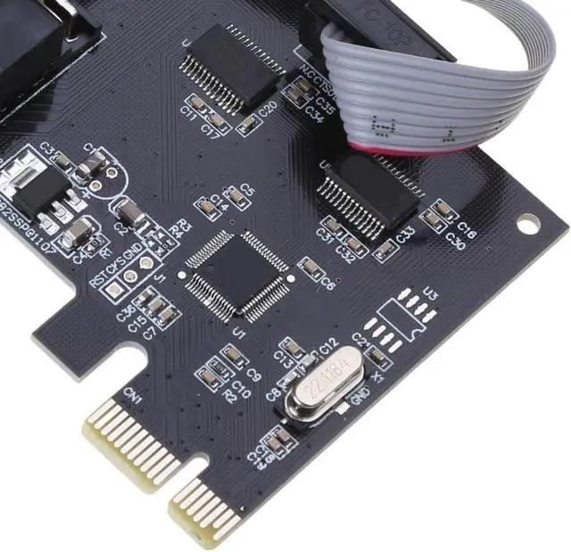 Alt view image 2 of 6 - PCIE to 2 Serial DB9 Card RS232 PCI-E PCI for Expansion Adapter Car