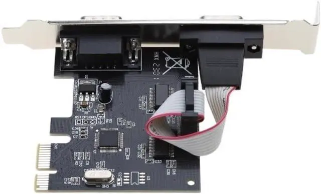 Alt view image 6 of 6 - PCIE to 2 Serial DB9 Card RS232 PCI-E PCI for Expansion Adapter Car