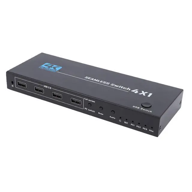 Alt view image 7 of 7 - Yunseity 4 Port USB KVM Switcher 8K 60Hz 4K x 2K 30Hz KVM Switcher Plug and Play with LED Indicator for Gaming PC Laptop