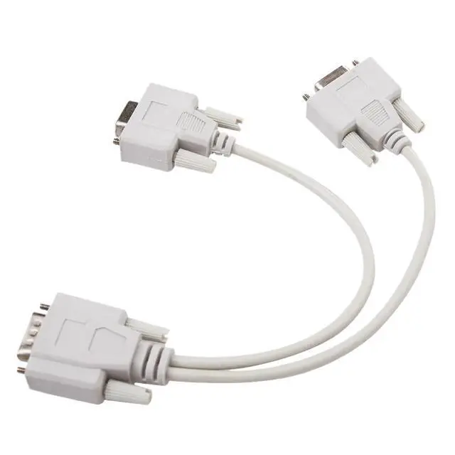Alt view image 3 of 6 - KUNSR SVGA 1 PC to 2 M>oni>tor Male to 2 Female Y Adapter Splitter Cable 15 PIN 25cm(5pcs)