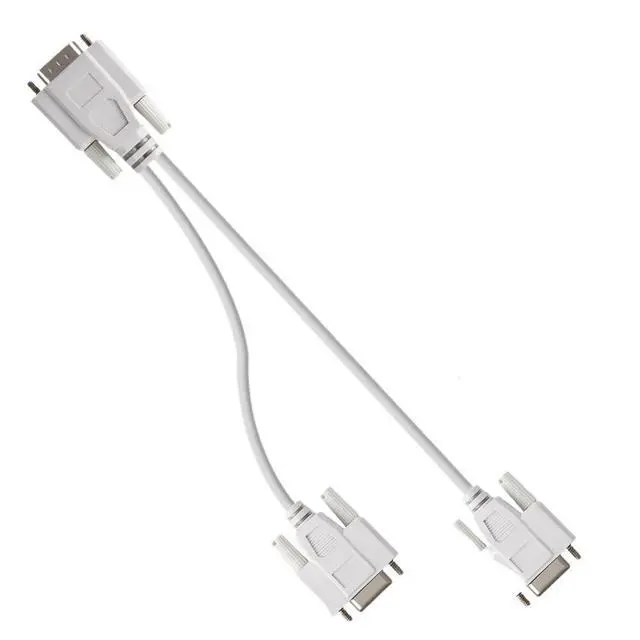 Alt view image 4 of 6 - KUNSR SVGA 1 PC to 2 M>oni>tor Male to 2 Female Y Adapter Splitter Cable 15 PIN 25cm(5pcs)