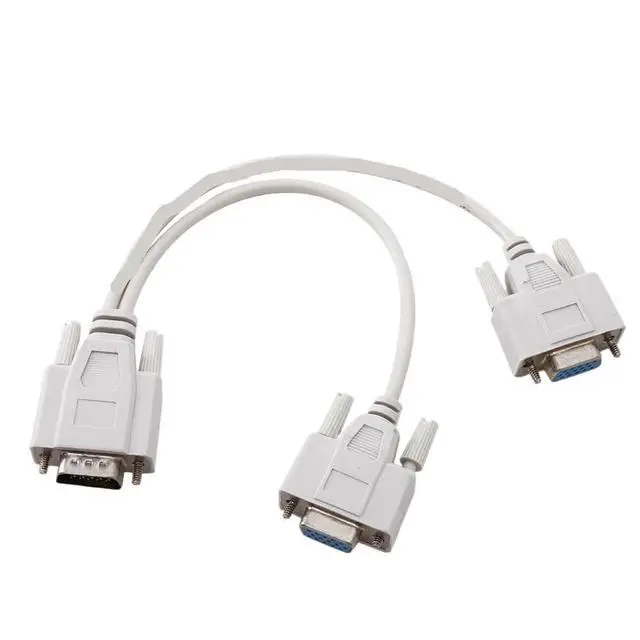 Alt view image 5 of 6 - KUNSR SVGA 1 PC to 2 M>oni>tor Male to 2 Female Y Adapter Splitter Cable 15 PIN 25cm(5pcs)