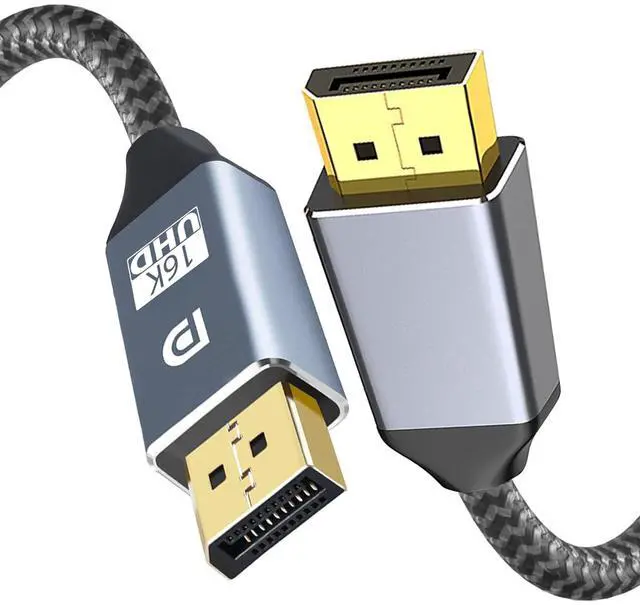 Main image of Cyberguys! DisplayPort Cable 2.1 10ft, Braided w/Gold-Plated Connectors, Display Port 2.1 Cord Supporting 16K@60Hz 8K@120Hz 4K@240Hz, HDR10, DSC, HDCP VESACertified for Gaming Monitor, TV, Graphics