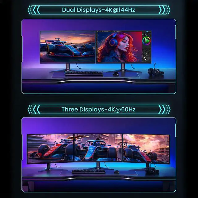 Alt view image 6 of 7 - Cyberguys! DisplayPort Cable 2.1 10ft, Braided w/Gold-Plated Connectors, Display Port 2.1 Cord Supporting 16K@60Hz 8K@120Hz 4K@240Hz, HDR10, DSC, HDCP VESACertified for Gaming Monitor, TV, Graphics