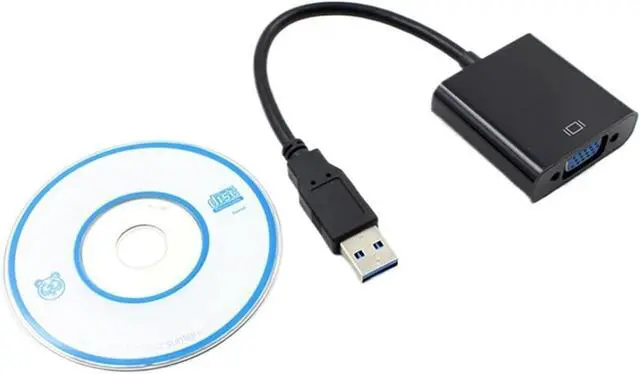 Alt view image 2 of 7 - USB 3.0 to VGA Adapter Video Graphic Card Display External Cable Adapter Male USB 3.0 to Female VGA Connector for PC HDTV 1080P