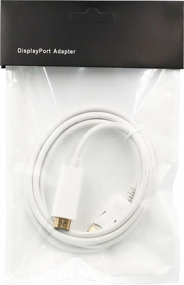 Alt view image 3 of 3 - Displayport to HDMI Cable DP to HDMI 4k HD Adapter Cable -1.8m(White)