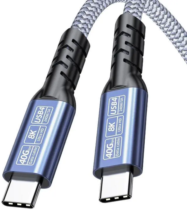 Main image of 4 USB4 8K Video USB C to C Cable 240W 40Gbps t2y>pe-c 3 Data Transfer Cable(0.2m,PQ-001-U4-LH)