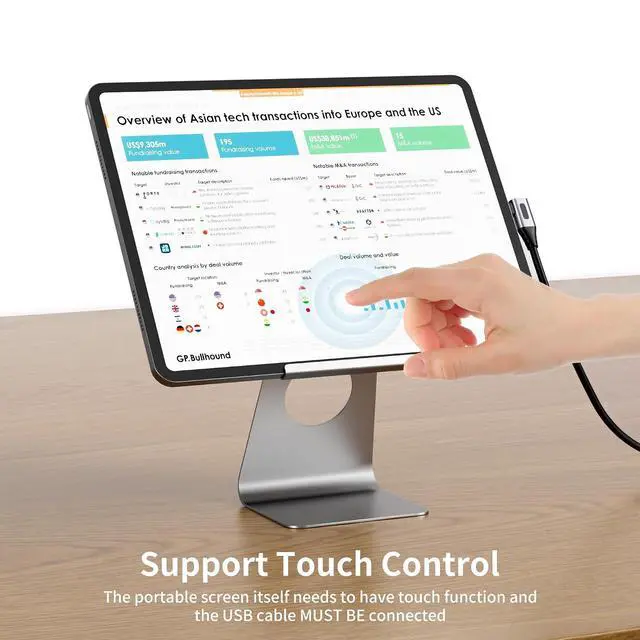 Alt view image 5 of 7 - 90 Degree HDMI to USB C Cable 8.2ft 4K@60Hz, Support Touch, HDMI to Type C Converter Cord(Male to Male), Compatible with Xreal Air, Nreal Air, Steam Deck Dock, PS5, Xbox, Portable Monitor