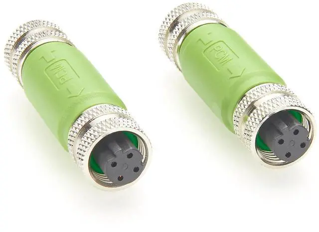 Main image of Profinet M12 D Code 4 Pin Female to Female Inline Coupler 100Mbps Cat5e Ethernet Shielded Gender Changer IP67 Feedthrough Circular Socket for EtherNet/IP, EtherCAT, Modbus TCP (2PCS)