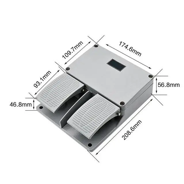 Alt view image 3 of 4 - YDT-16 Double Foot Switch Silver Copper Contact Reset Latching Aluminum AC380V DC220V Foot Pedal Switches 10A(Reset Copper ct)