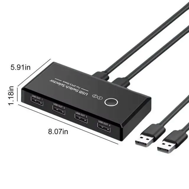 Alt view image 2 of 4 - USB 3.0 Switch Selector with 2 Cables 2 Computers Share 4 USB Ports Compatible with PC Laptop Keyboard Mouse Printer Scanner