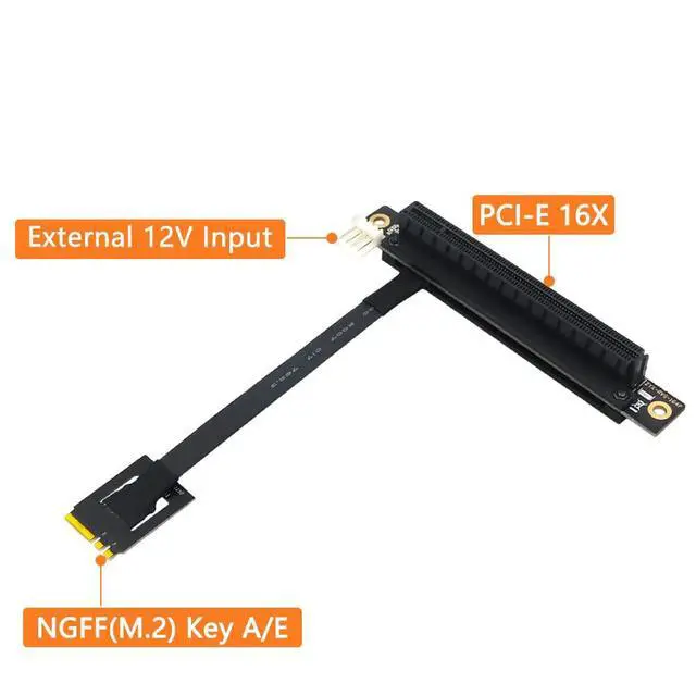 Alt view image 3 of 7 - Mustpoint M.2 NGFF Key A-E to PCI-E 16X Adapter Cable (Length: 25cm)