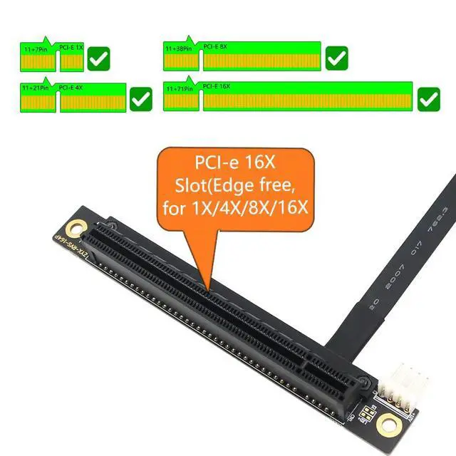 Alt view image 4 of 7 - Mustpoint M.2 NGFF Key A-E to PCI-E 16X Adapter Cable (Length: 25cm)