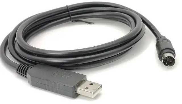 Main image of USB to MD8 Round 8-Pin Cable for Delta PLC DVP-CAB, 1.8m Programming Communication Line
