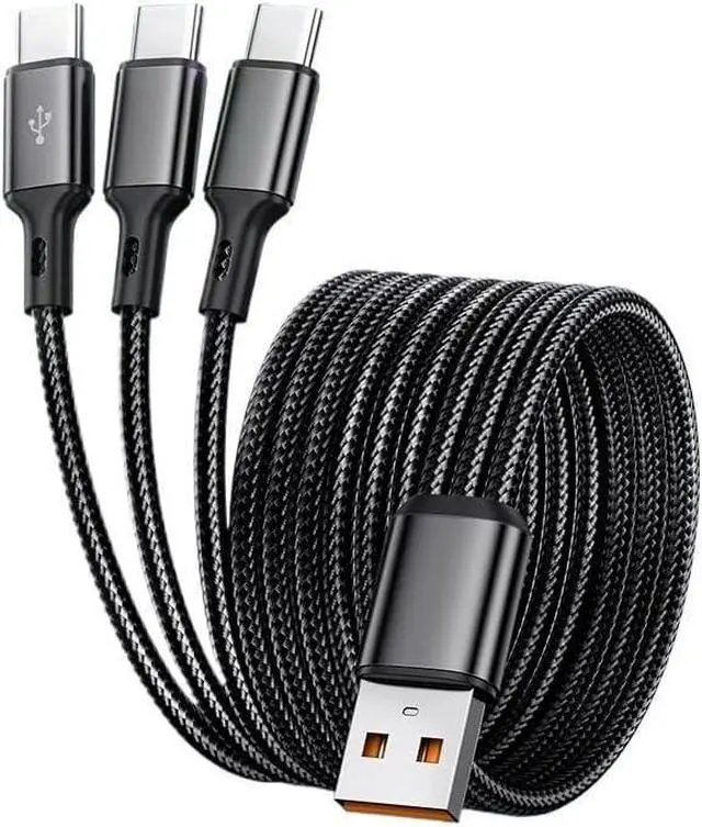 Main image of 100W 6A USB-A to 3 ×t2y>pe-c 3 in 1 Fast Cable(1.2m,H)