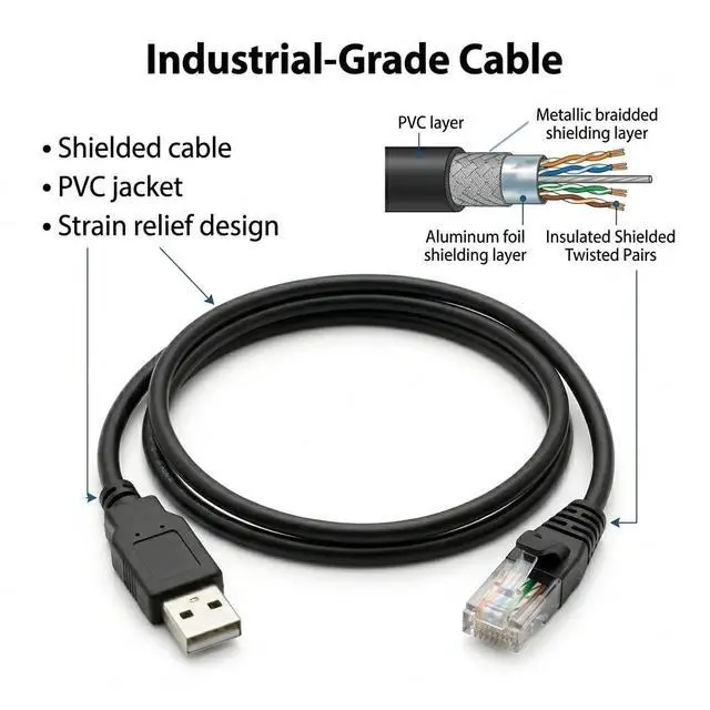 Alt view image 4 of 6 - USB to RJ45 RS485 Communication Cable, 1.8m for Schneider ATV Series Drives, PC Programming & Configuration