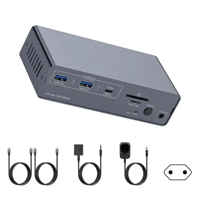 Alt view image 7 of 7 - USB C KVM Docking Station with 4K60hz HDR10 Display USB 3.2 10Gbps Data Transfer Gigabit Ethernet for Multiple Devices