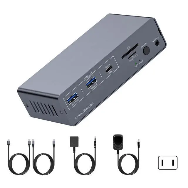 Alt view image 6 of 7 - USB C KVM Docking Station with 4K60hz HDR10 Display USB 3.2 10Gbps Data Transfer Gigabit Ethernet for Multiple Devices