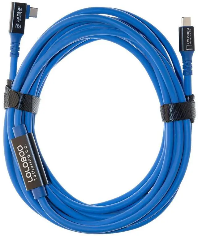 Main image of Loloboo Tethering Cable, 10Gbps, USB-C Tethering, Triple-Shielded, Blue (16.4, feet)