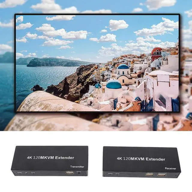 Alt view image 2 of 7 - 120m 4K HD Multimedia KVM USB Extender, Transmit HD Video Over Cat5e/6/7 Cable, Remote Keyboard and Mouse Control, Wide Compatibility, Enhanced Performance