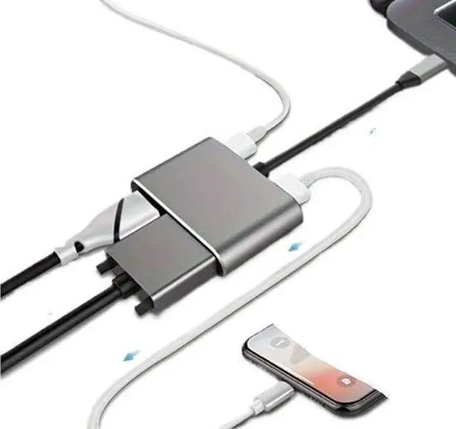 Alt view image 2 of 4 - 4 in 1 USB C Hub Multiport Adapter Docking Station Type C to 4K HDTV VGA 100W PD Fast Splitter