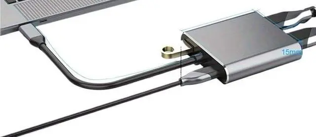 Alt view image 3 of 4 - 4 in 1 USB C Hub Multiport Adapter Docking Station Type C to 4K HDTV VGA 100W PD Fast Splitter