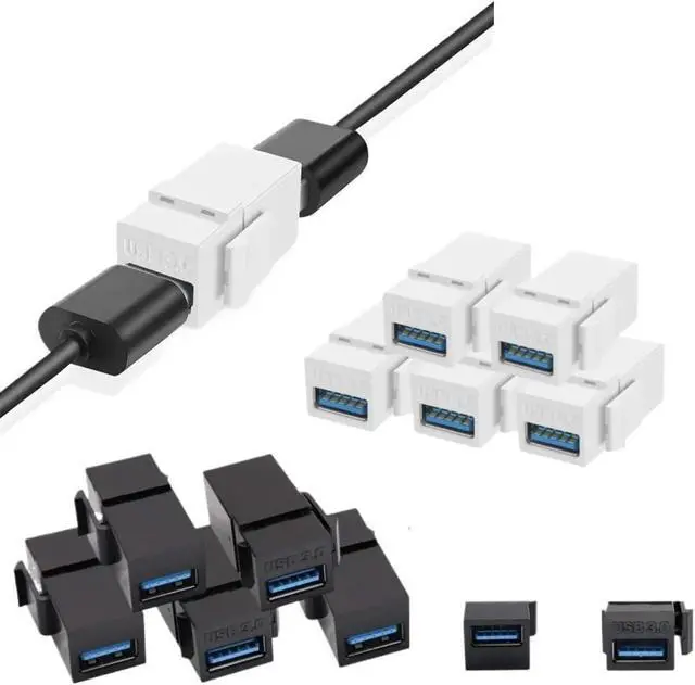 Alt view image 2 of 5 - USB 3.0 Ja1ck Inserts Equipment with USB Port Snap-in Connector Socket Adapter Port for Wall Plate Outlet Panel(Green)