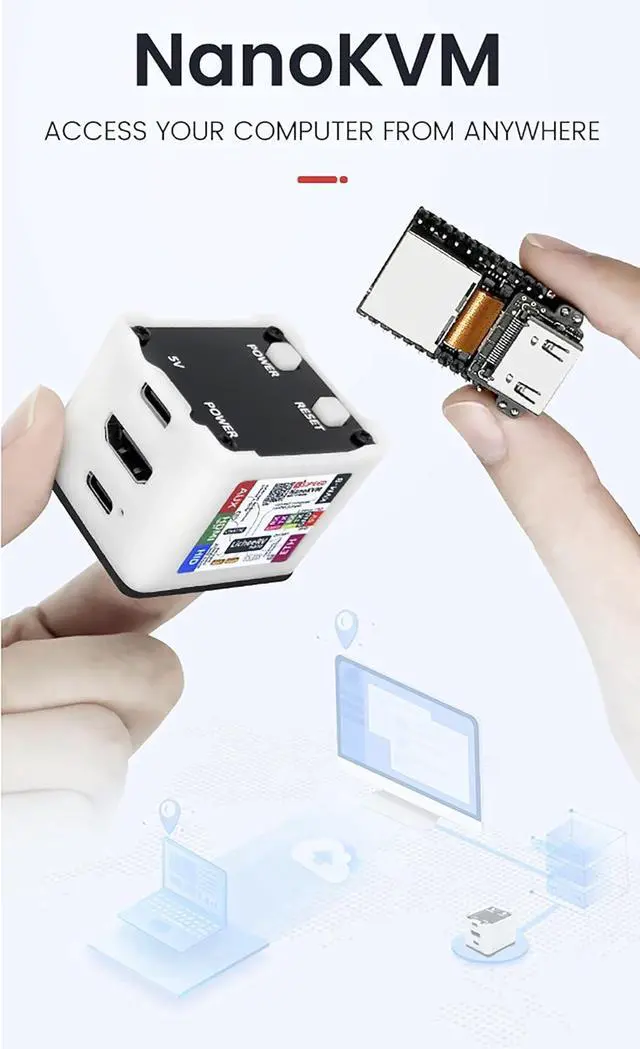 Alt view image 3 of 7 - Sipeed NanoKVM Lite IP KVM Over IP, RISC-V Server MGMT, HDMI USB Plug&Play | 1GHz C906 RISC-V SBC, 256MB DDR3 & 1TOPS NPU, 100Mbps Ethernet, HDMI capture, virtual USB storage for remote BIOS/OS access