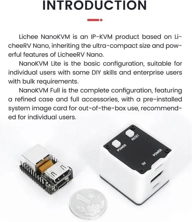 Alt view image 7 of 7 - Sipeed NanoKVM Lite IP KVM Over IP, RISC-V Server MGMT, HDMI USB Plug&Play | 1GHz C906 RISC-V SBC, 256MB DDR3 & 1TOPS NPU, 100Mbps Ethernet, HDMI capture, virtual USB storage for remote BIOS/OS access