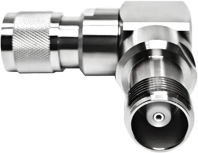 Alt view image 3 of 5 - 90 Degree HN Male to HN Female Right Angle RF Elbow Adapter, IP67 Waterproof Brass Connector for Antenna/Router (Phase Stable, 7.5GHz)