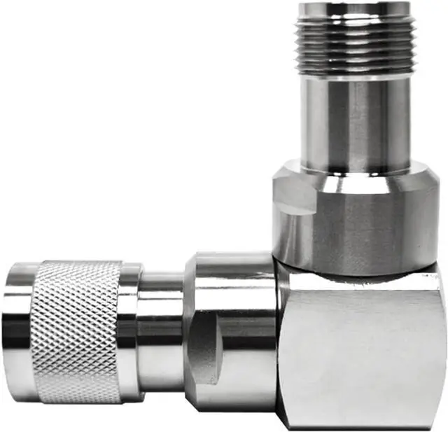 Main image of 90 Degree HN Male to HN Female Right Angle RF Elbow Adapter, IP67 Waterproof Brass Connector for Antenna/Router (Phase Stable, 7.5GHz)