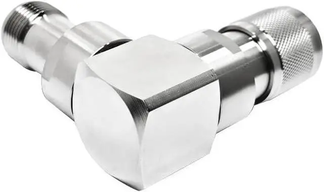 Alt view image 5 of 5 - 90 Degree HN Male to HN Female Right Angle RF Elbow Adapter, IP67 Waterproof Brass Connector for Antenna/Router (Phase Stable, 7.5GHz)