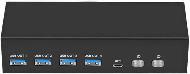 Alt view image 6 of 7 - KVM Switcher for 2 Computers USB3.0 KVM Switcher 2 in 2 Out 4 USB3.0 Port for Mouse Monitors