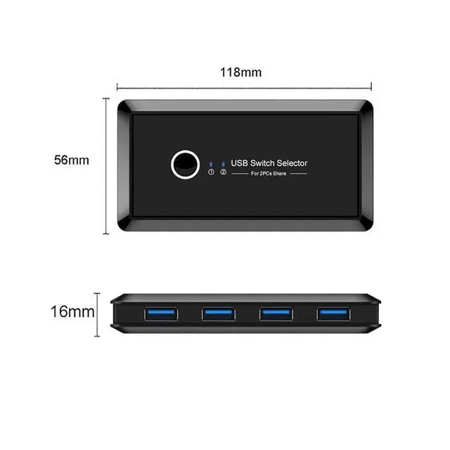 Alt view image 4 of 4 - USB Switch Selector USB 3.0 2.0 Switcher 2 PC Port Sharing 4PCS 3PCS 2PCS Devices Compatible with Keyboard Mouse Printer Monitor Hub(USB2.0)