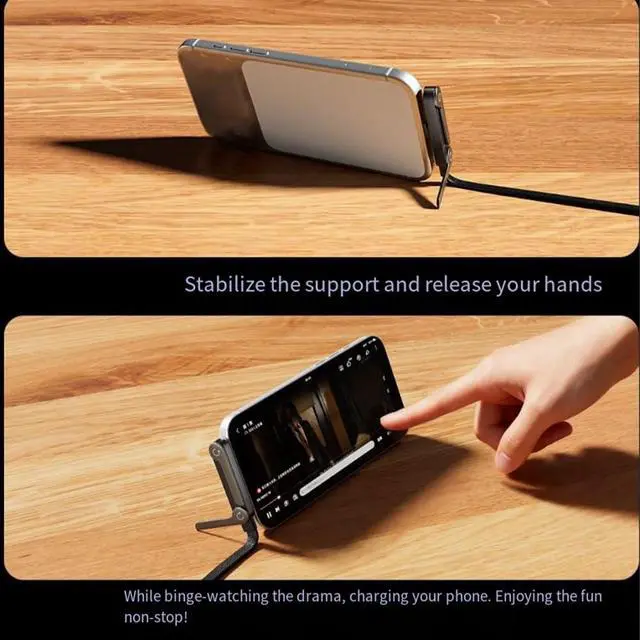 Alt view image 5 of 6 - Invisible Stand Charging Cable,2-in-1 Stand Charging Cable,2-in-1 Invisible Holder Charger Cable with Stand - 240W Fast Charging Cord with Built-in Phone Stand,C to C Cable,for Desk & Gaming (3PCS)