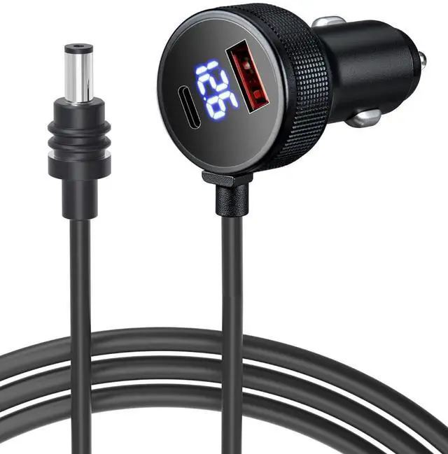 Main image of Car Charger Cable for Starlink Mini 16.5FT/5M with Display - 60W DC + 33W Dual USB-C/USB-A Power Adapter for Trucks, RVs & Boats, 12-24V Aluminum 18AWG Cord with Real-Time Voltage Monitoring