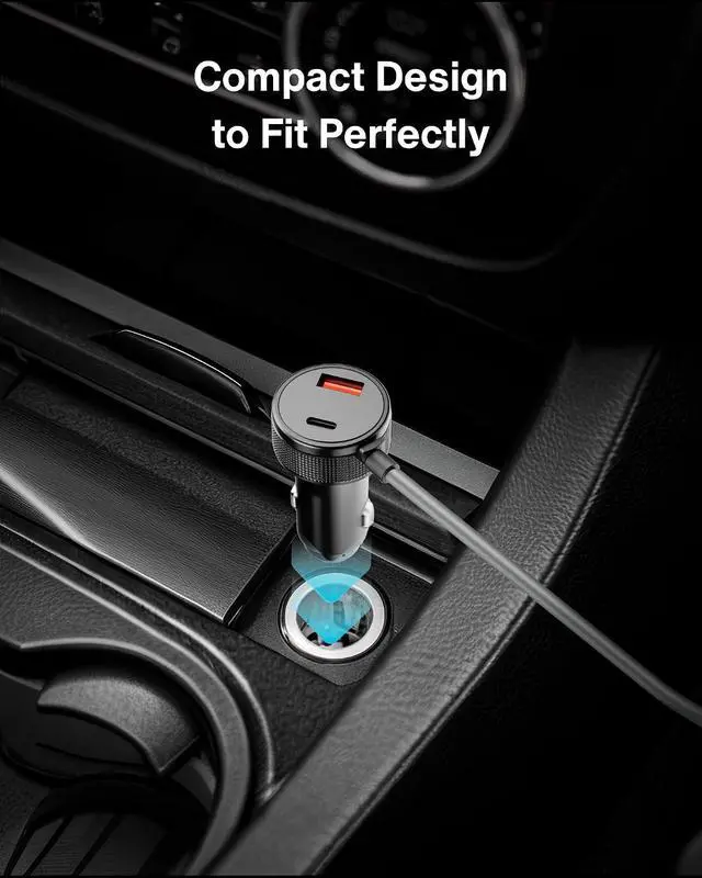 Alt view image 5 of 7 - Car Charger Cable for Starlink Mini 16.5FT/5M with Display - 60W DC + 33W Dual USB-C/USB-A Power Adapter for Trucks, RVs & Boats, 12-24V Aluminum 18AWG Cord with Real-Time Voltage Monitoring
