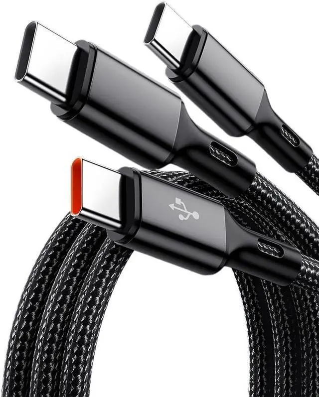 Alt view image 3 of 7 - 100W 6A USB-A to 3 ×t2y>pe-c 3 in 1 Fast Cable(1.2m,H)