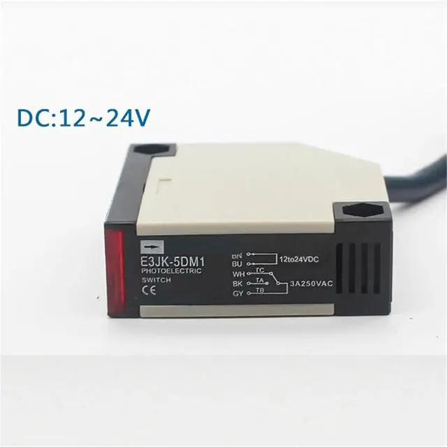 Alt view image 3 of 5 - E3JK-5DM1-5L 5m Detection gate Safety photocell/photoelectric Sensor/Garage Door Protection Proximity Switch Sensor(24-240V AC12-240V DC)