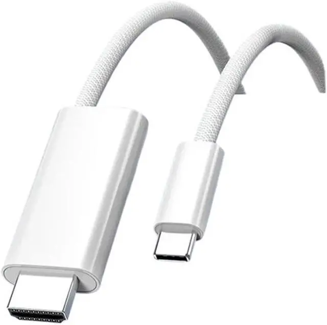 Alt view image 4 of 4 - 4K USB C to HDMI Cable with PD 3 TY>pe C to TV Converter for IPhone15/16 Dex(White)