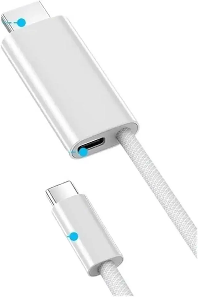 Alt view image 3 of 4 - 4K USB C to HDMI Cable with PD 3 TY>pe C to TV Converter for IPhone15/16 Dex(White)