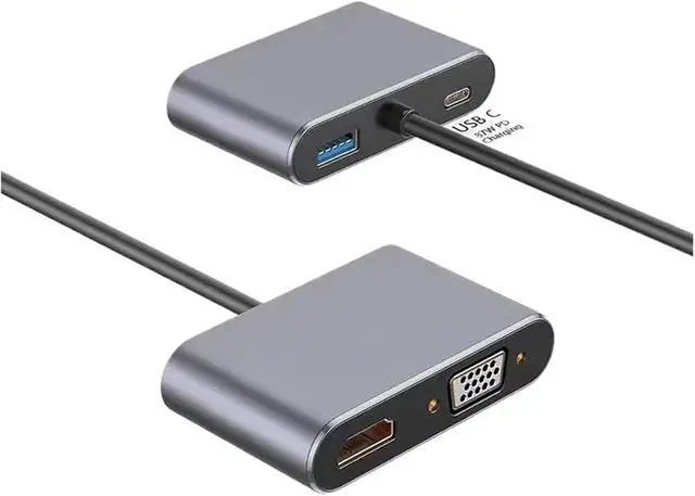 Alt view image 3 of 3 - USB C to HDMI Compatible TY>pe C Digital AV Multiport Adapter 3 to 4K 1080P Fast Port(4-in-1 Gray)