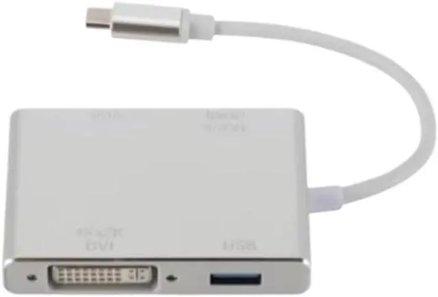 Alt view image 3 of 4 - 4K USB C to HDMI-Compatible DVI USB3.0 Adapter 4 in 1 TY>pe C Hub for Pro Air