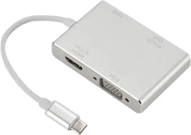 Main image of 4K USB C to HDMI-Compatible DVI USB3.0 Adapter 4 in 1 TY>pe C Hub for Pro Air