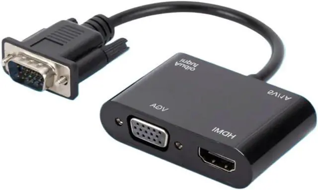 Alt view image 3 of 7 - to HDMI-Compatible Adapter Splitter with 3.5mm Converter Support Display for PC Projector HDTV Multi-Port(VGA to HD VGA)