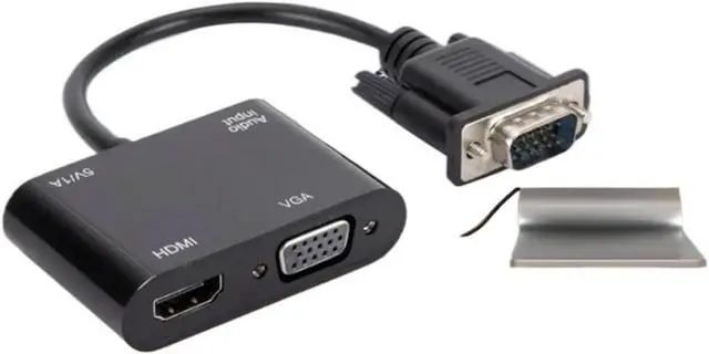 Alt view image 6 of 7 - to HDMI-Compatible Adapter Splitter with 3.5mm Converter Support Display for PC Projector HDTV Multi-Port(VGA to HD VGA)