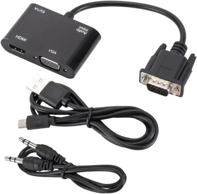 Alt view image 7 of 7 - to HDMI-Compatible Adapter Splitter with 3.5mm Converter Support Display for PC Projector HDTV Multi-Port(VGA to HD VGA)