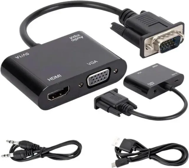 Main image of to HDMI-Compatible Adapter Splitter with 3.5mm Converter Support Display for PC Projector HDTV Multi-Port(VGA to HD VGA)