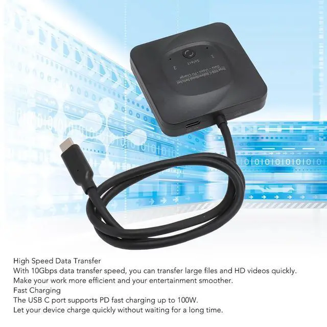 Alt view image 2 of 7 - USB C KVM Control, 2 Computers 1 Docking Station, High Speed Interface Switcher with 8K@60Hz, 100W PD Fast Charging, 10Gbps Data Transfer, USB C Controller for Dual Display, Includ