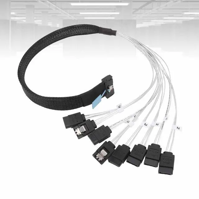 Alt view image 5 of 7 - MCIO 8i to 8x SATA Cable, PCIe 5.0 to MCIO X8 Server Data Center Cable, 50cm for External Graphics Card